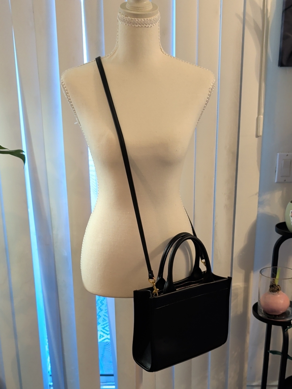 Target Black Structured Satchel with Detachable Crossbody Strap.